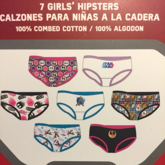 Girl's Star Wars 7 Pack of Hipsters Panties New! - Picture 5 of 6